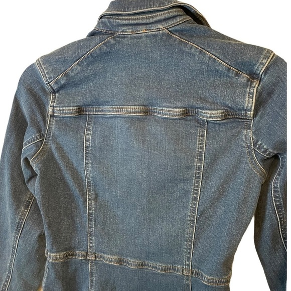 Free People Bo Long Sleeve Denim Mini Dress Button Front Size XS - Picture 13 of 16